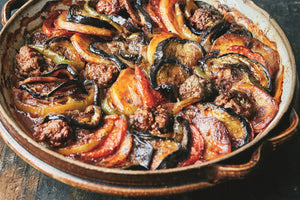 Libyan Eggplant and Kofta with Lebanese Rice