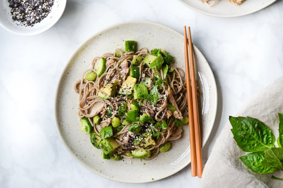 Sesame Chicken with Edamame Noodles