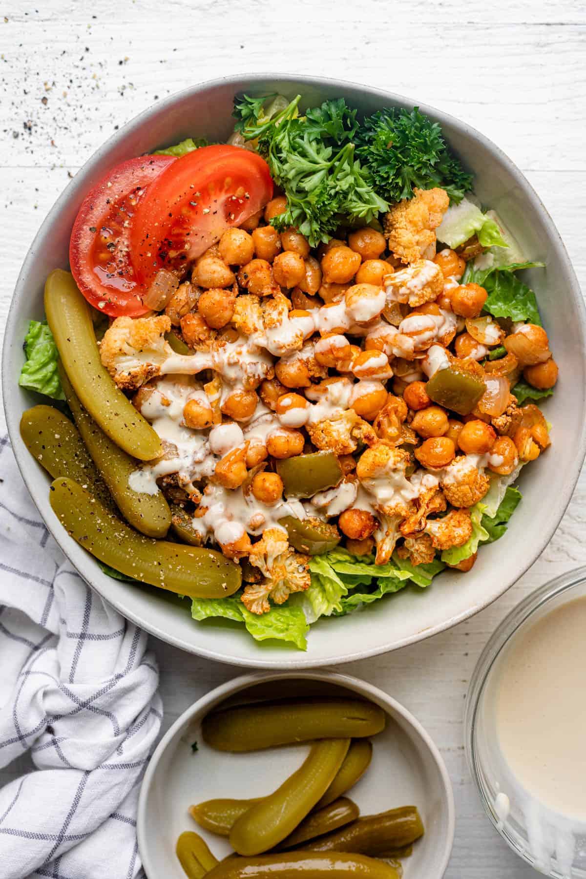 Shawarma Chickpeas with Mediterranean Veg