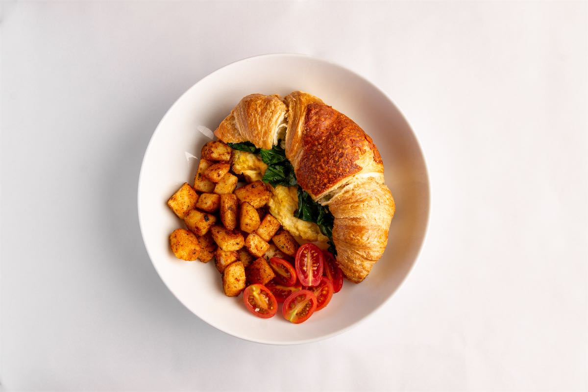 Egg & Cheese Croissant with Hash