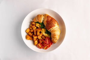 Egg & Cheese Croissant with Hash