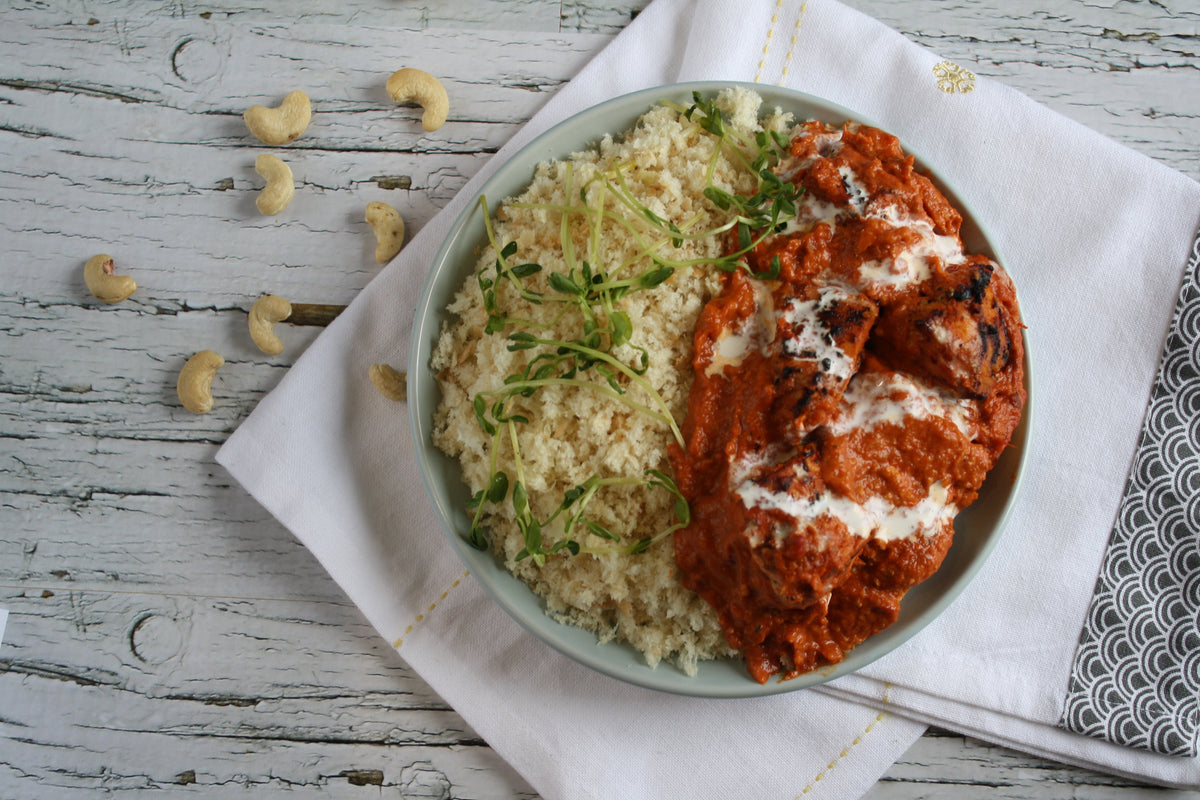 (Keto) Butter Chicken with Cauliflower Pilaf